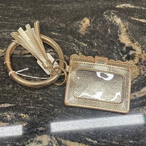 Gold Keychain Wallet with Tassel